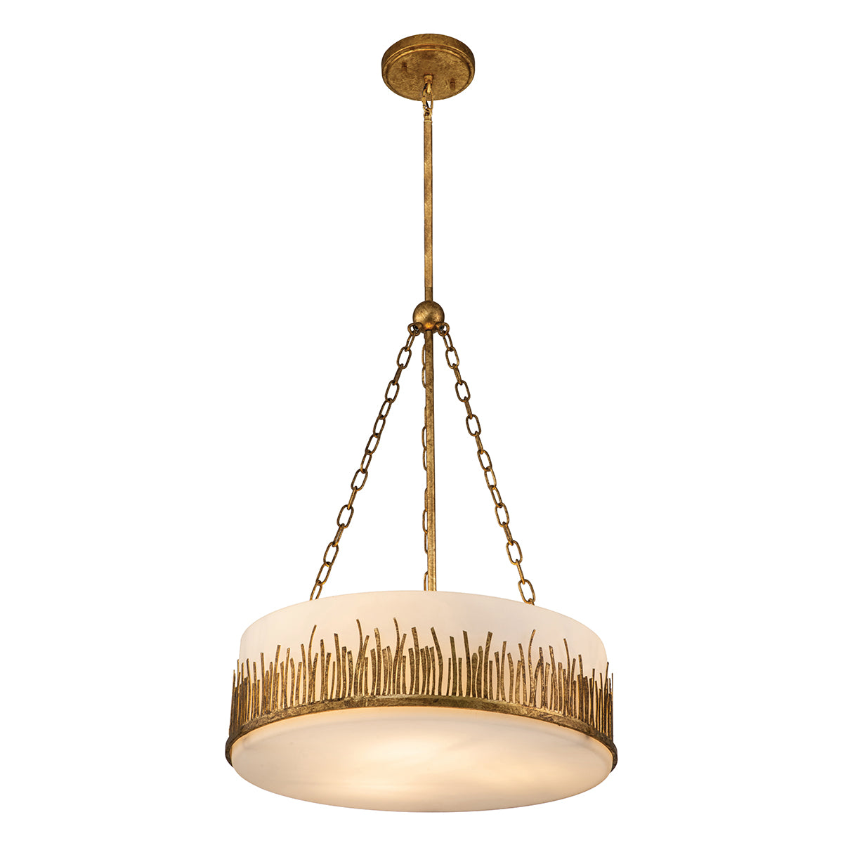 Lampa wisząca Sawgrass - 3 źródła światła - Płatkowe złoto, Quintiesse - ePlafoniera