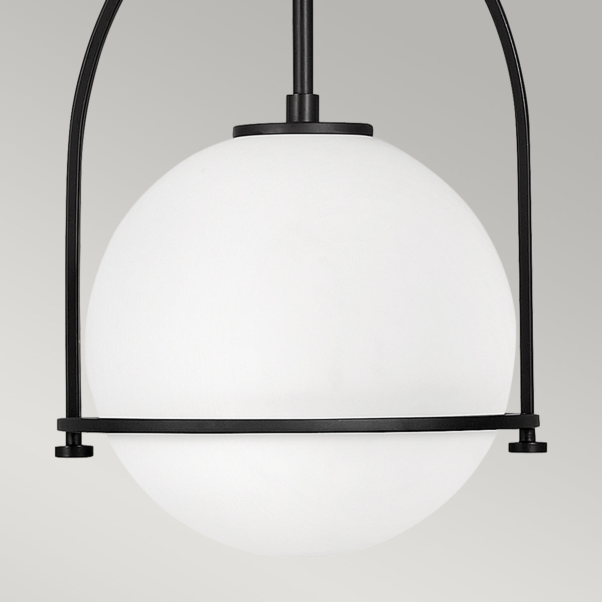 Lampa wisząca Somerset - 1 źródło światła - Opalowe szkło - Czarna, Hinkley - ePlafoniera.pl
