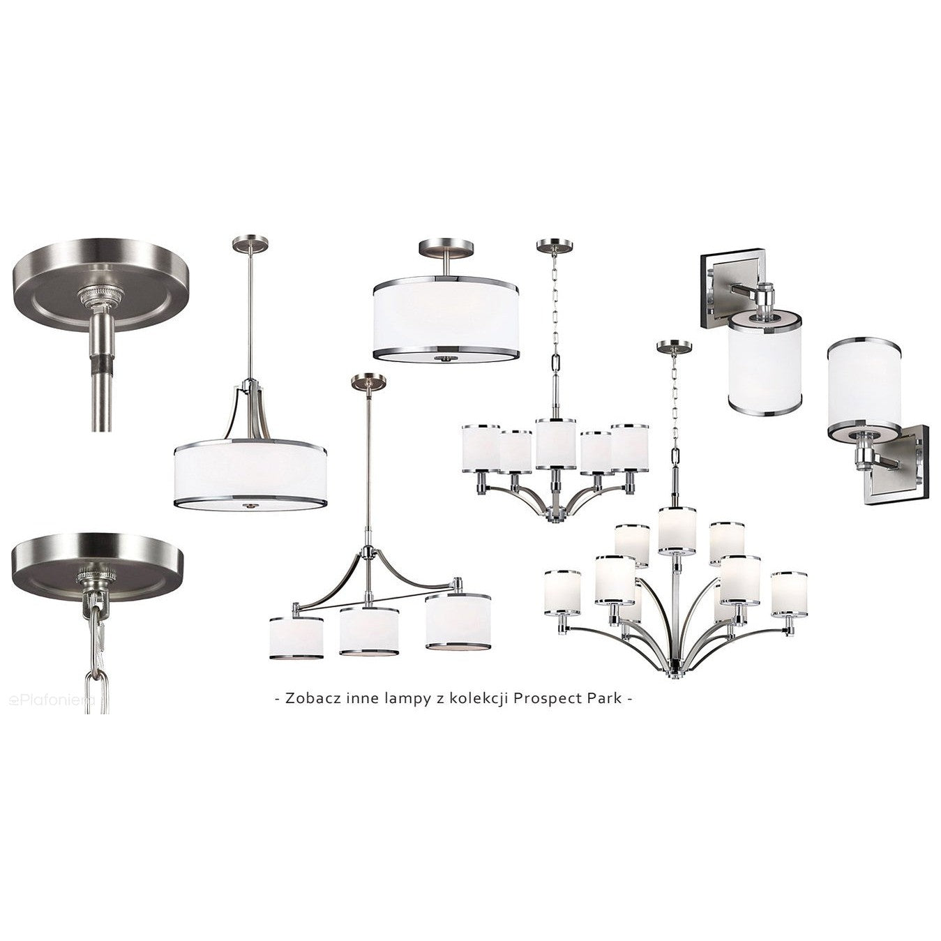Lampa wisząca  sufitowa 32cm - (szkło, chrom, nikiel) do kuchni salonu sypialni (2xE27) Feiss (Prospect)