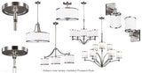 Lampa wisząca  sufitowa 32cm - (szkło, chrom, nikiel) do kuchni salonu sypialni (2xE27) Feiss (Prospect)