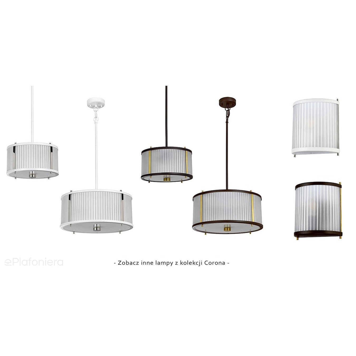 Lampa wisząca szklana (biała 30/40cm) do kuchni salonu sypialni (E27) Elstead (Corona)
