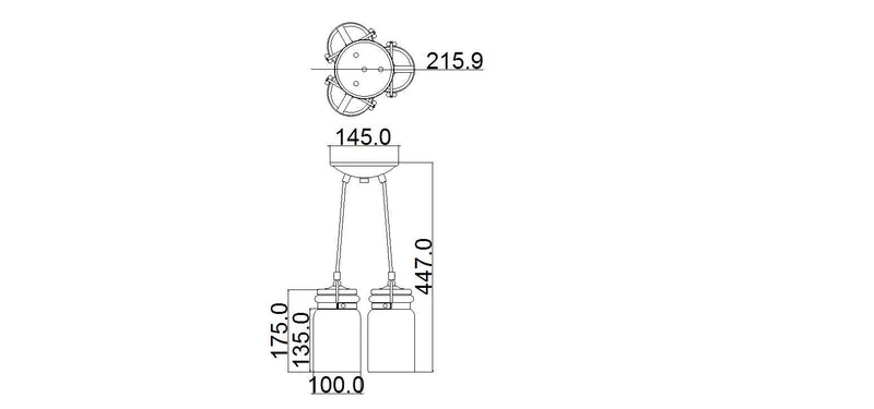 Lampa wisząca szklany klosz (stary brąz) do kuchni salonu 3xE27, Kichler (Brinley)