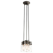 Lampa wisząca szklany klosz (stary brąz) do kuchni salonu 3xE27, Kichler (Brinley)