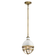 Lampa wisząca Tollis - 1 źródło światła - Białe/ Naturalny mosiądz, Kichler Quintiesse - ePlafoniera