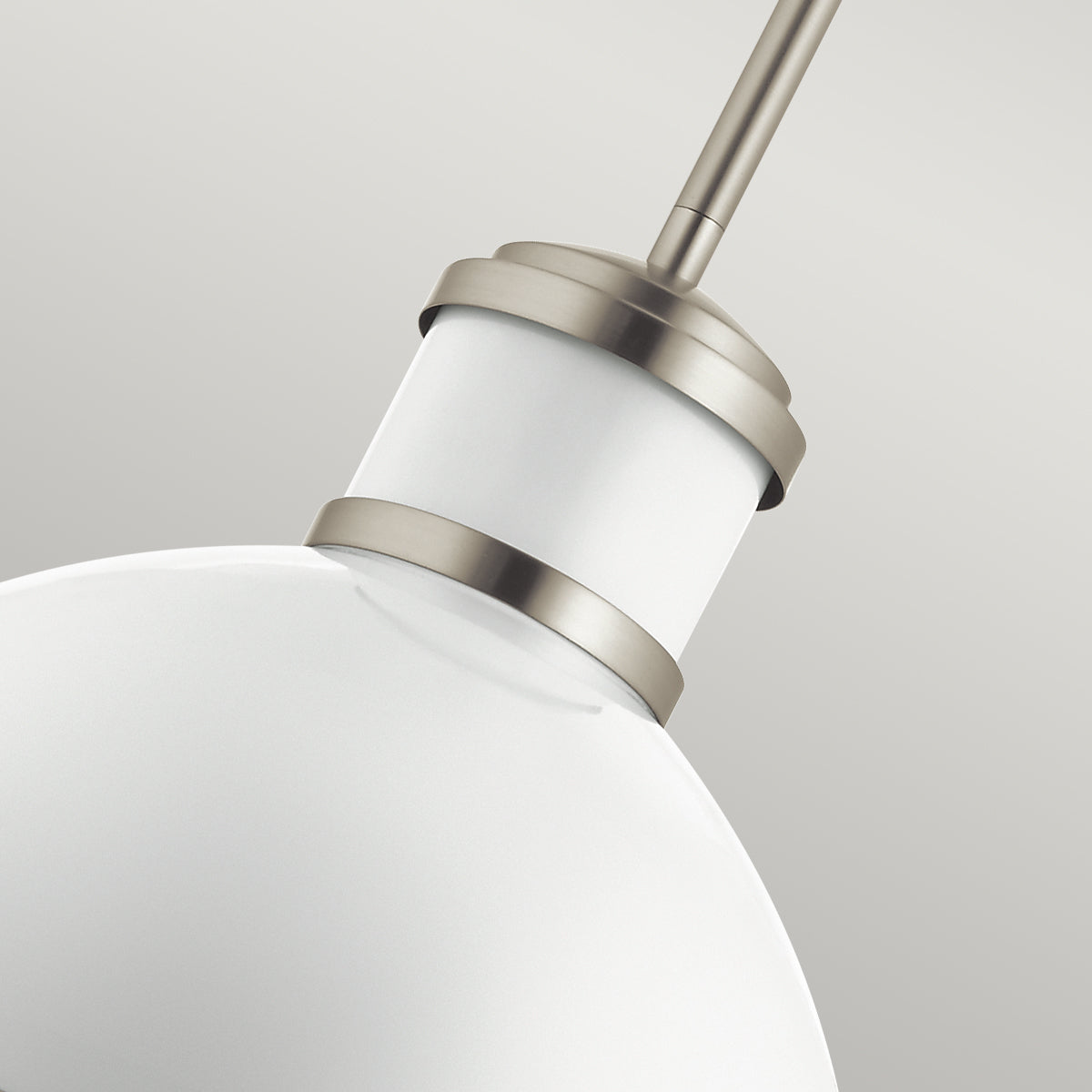 Lampa wisząca Tollis - 1 źródło światła - Białe/ Szczotkowany nikiel, Kichler - ePlafoniera.pl