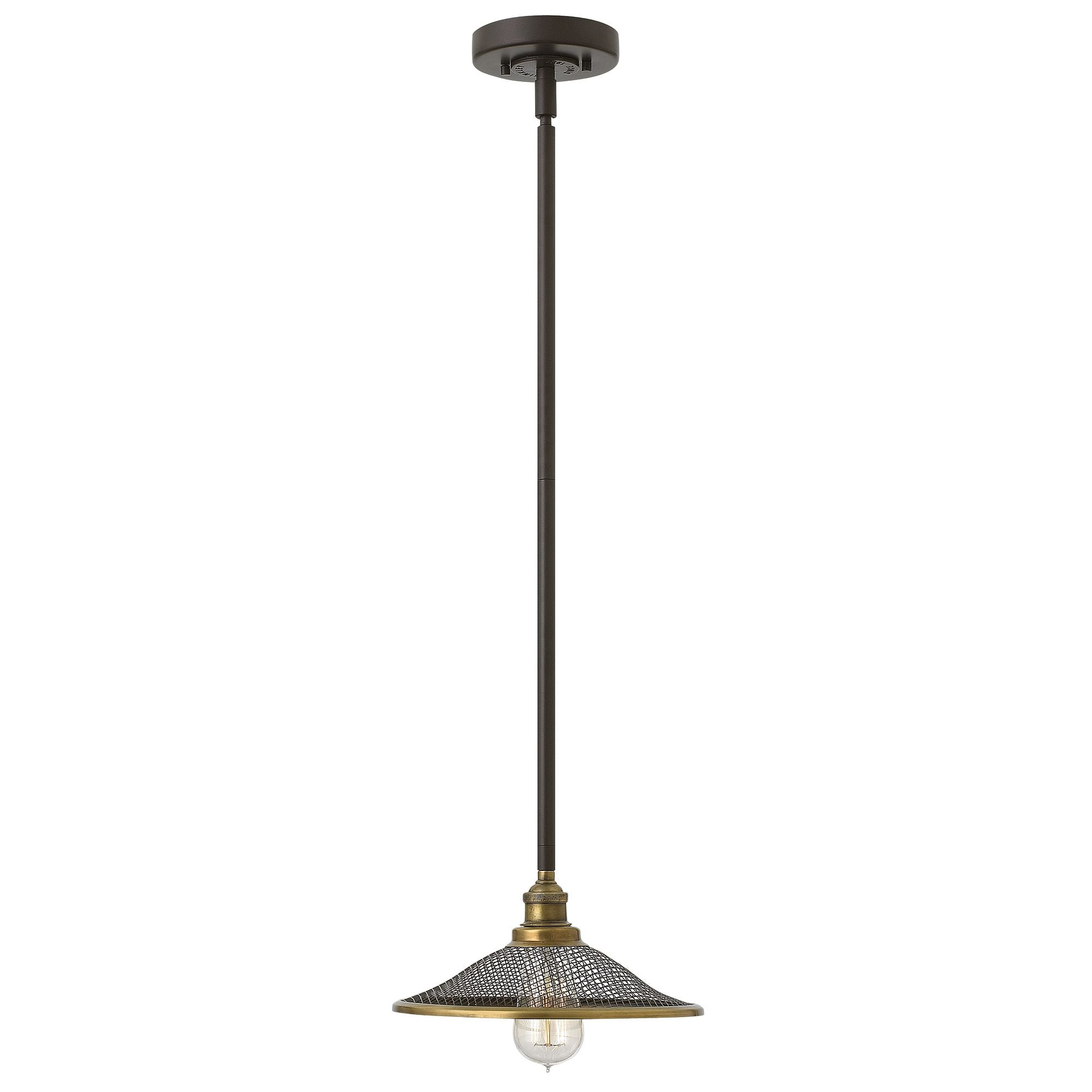 Lampa wisząca w stylu retro / loftowym Rigby z mosiądzem - Hinkley (25cm)