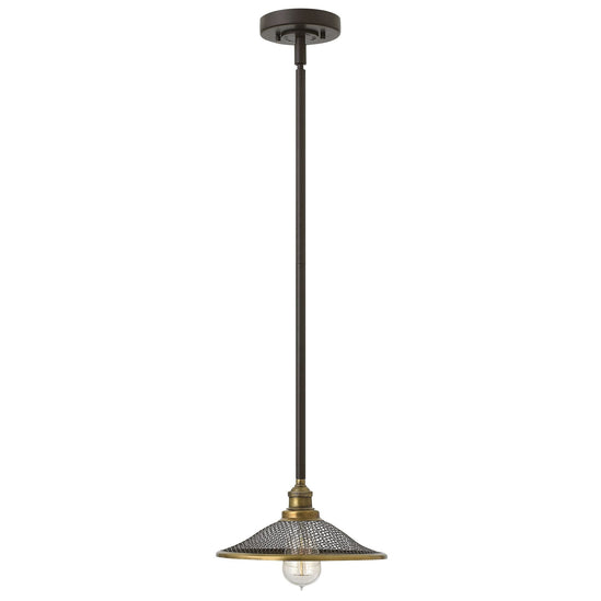 Lampa wisząca w stylu retro / loftowym Rigby z mosiądzem - Hinkley (25cm)