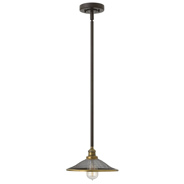 Lampa wisząca w stylu retro / loftowym Rigby z mosiądzem - Hinkley (25cm)