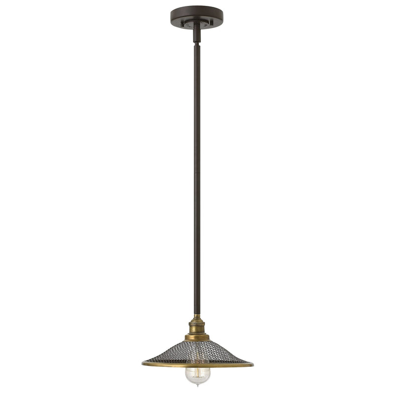 Lampa wisząca w stylu retro / loftowym Rigby z mosiądzem - Hinkley (25cm)