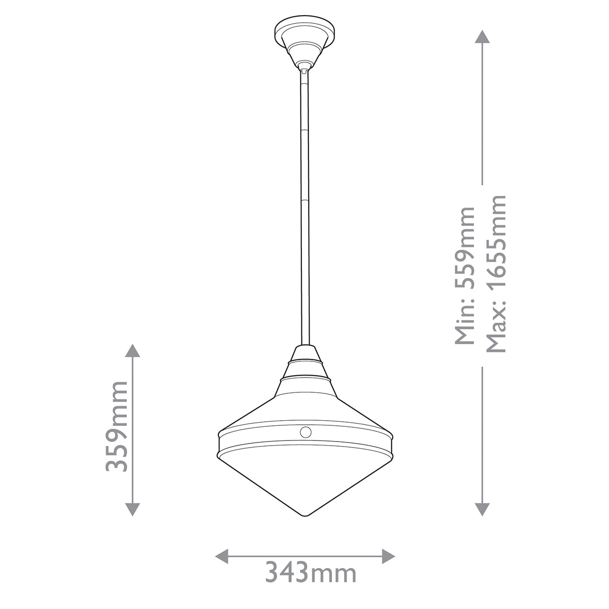 Lampa wisząca Willard - 1 źródło światła - Miejski brąz, Alora - ePlafoniera.pl