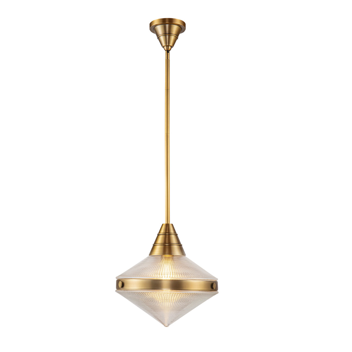 Lampa wisząca Willard - 1 źródło światła - Vintage mosiądz, Alora - ePlafoniera.pl