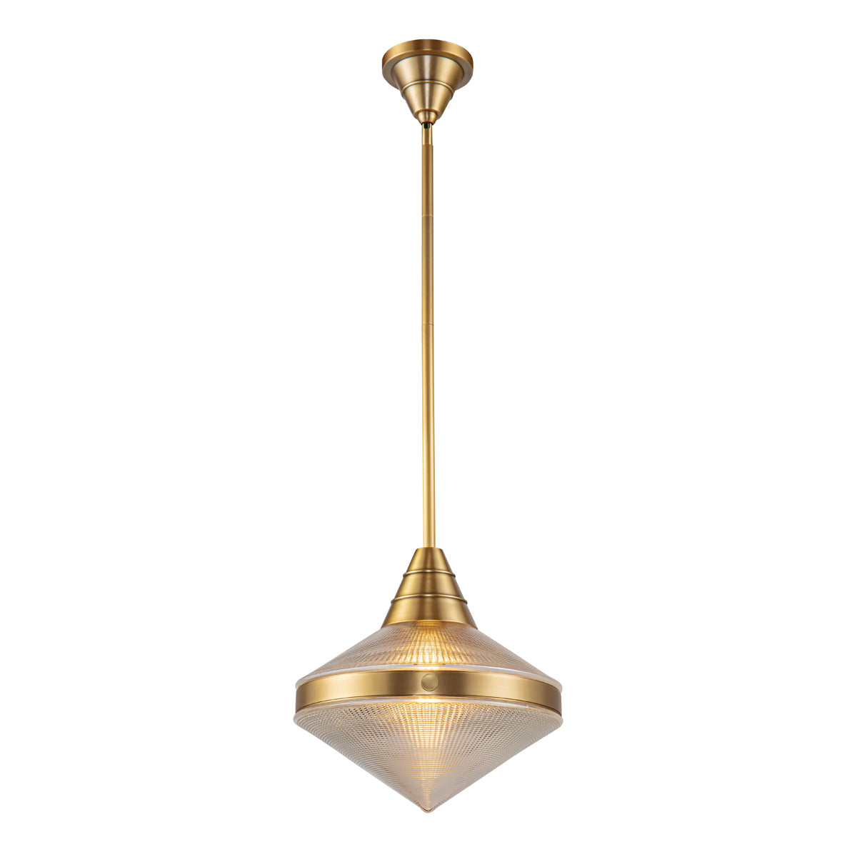 Lampa wisząca Willard - 1 źródło światła - Vintage mosiądz, Alora - ePlafoniera