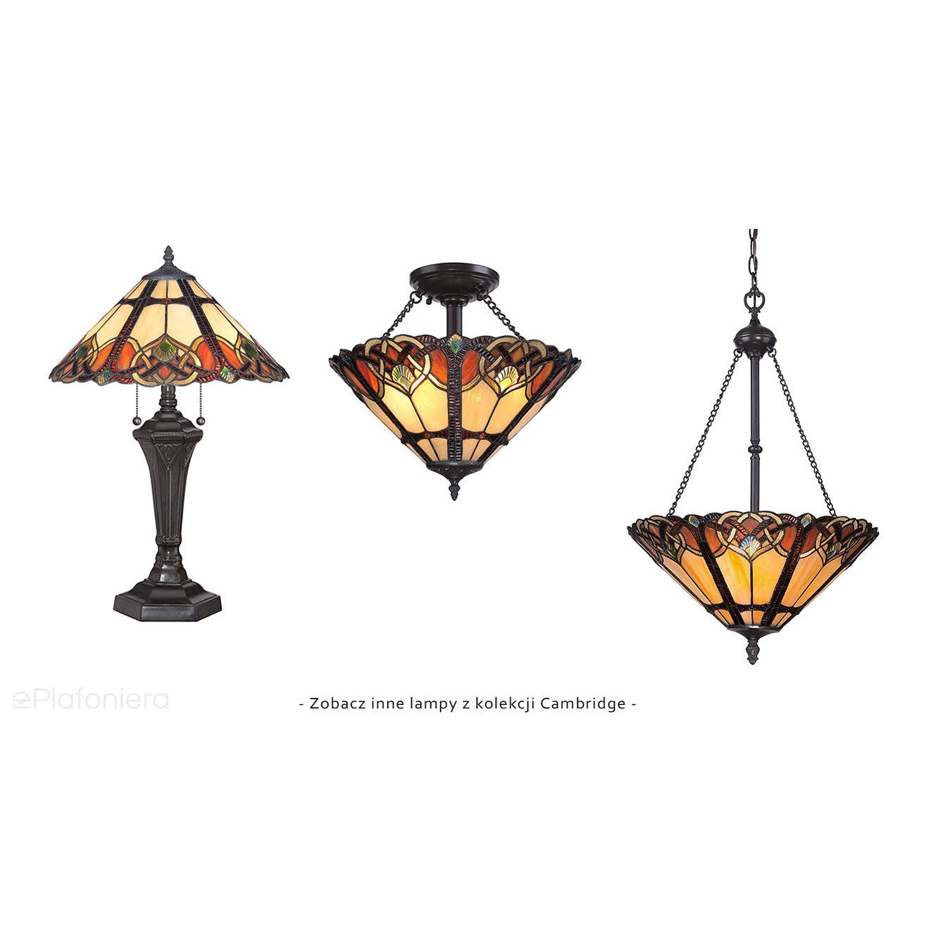 Lampa wisząca witrażowa Tiffany Cambridge, Quoizel