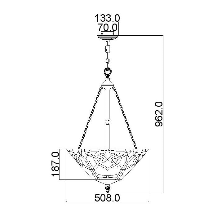 Lampa wisząca witrażowa Tiffany Cambridge, Quoizel