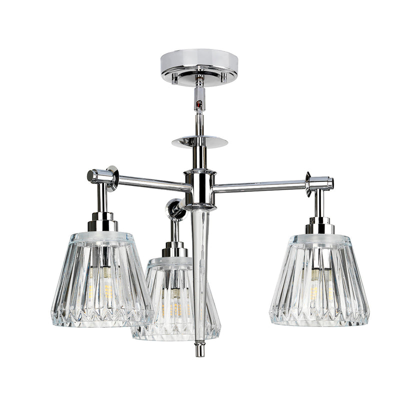 Lampa wisząca z polerowanym chromem - Agatha, Elstead Lighting - LED, IP44