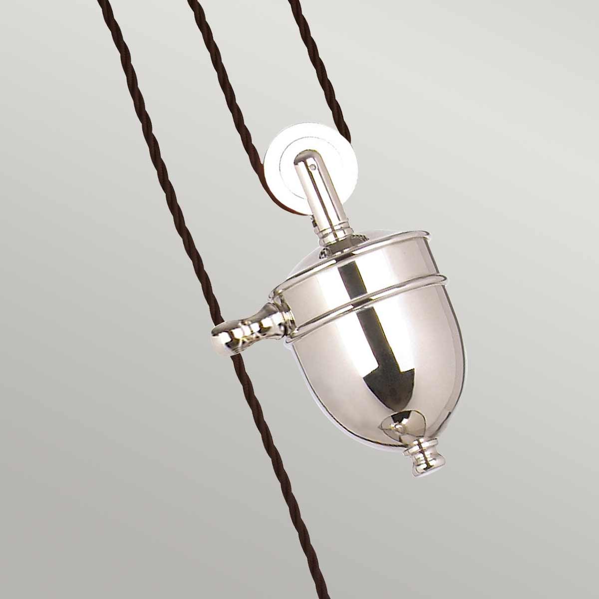 Lampa wisząca z przeciwwagą Provence (polerowany nikiel) - Elstead (1xE27)