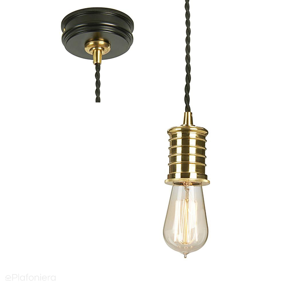 Lampa - wisząca żarówka (mosiądz, czarny 1xE27) do sypialni salonu, kuchni Elstead (Douille)