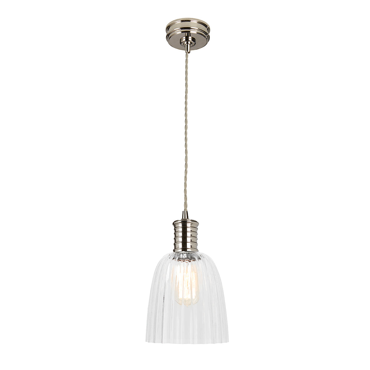 Lampa - wisząca żarówka (nikiel 1xE27) do sypialni salonu kuchni, Elstead (Douille)