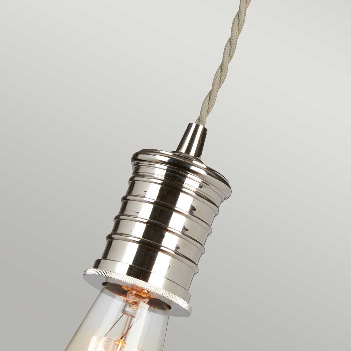 Lampa - wisząca żarówka (nikiel 1xE27) do sypialni salonu kuchni, Elstead (Douille)