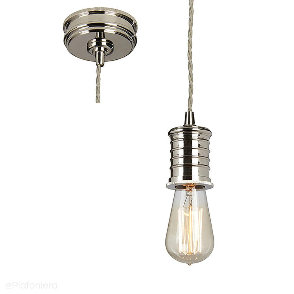 Lampa - wisząca żarówka (nikiel 1xE27) do sypialni salonu kuchni, Elstead (Douille)