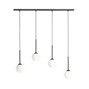 Lampa wisząca, zawiesie czarne (4x14cm) cztery mleczne kule (4xE14) Aldex (Bosso) 1087L1