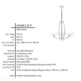 Lampa wisząca, żyrandol (60cm, nikiel) do kuchni salonu sypialni (G9 3x4W) Hinkley (Meridian)