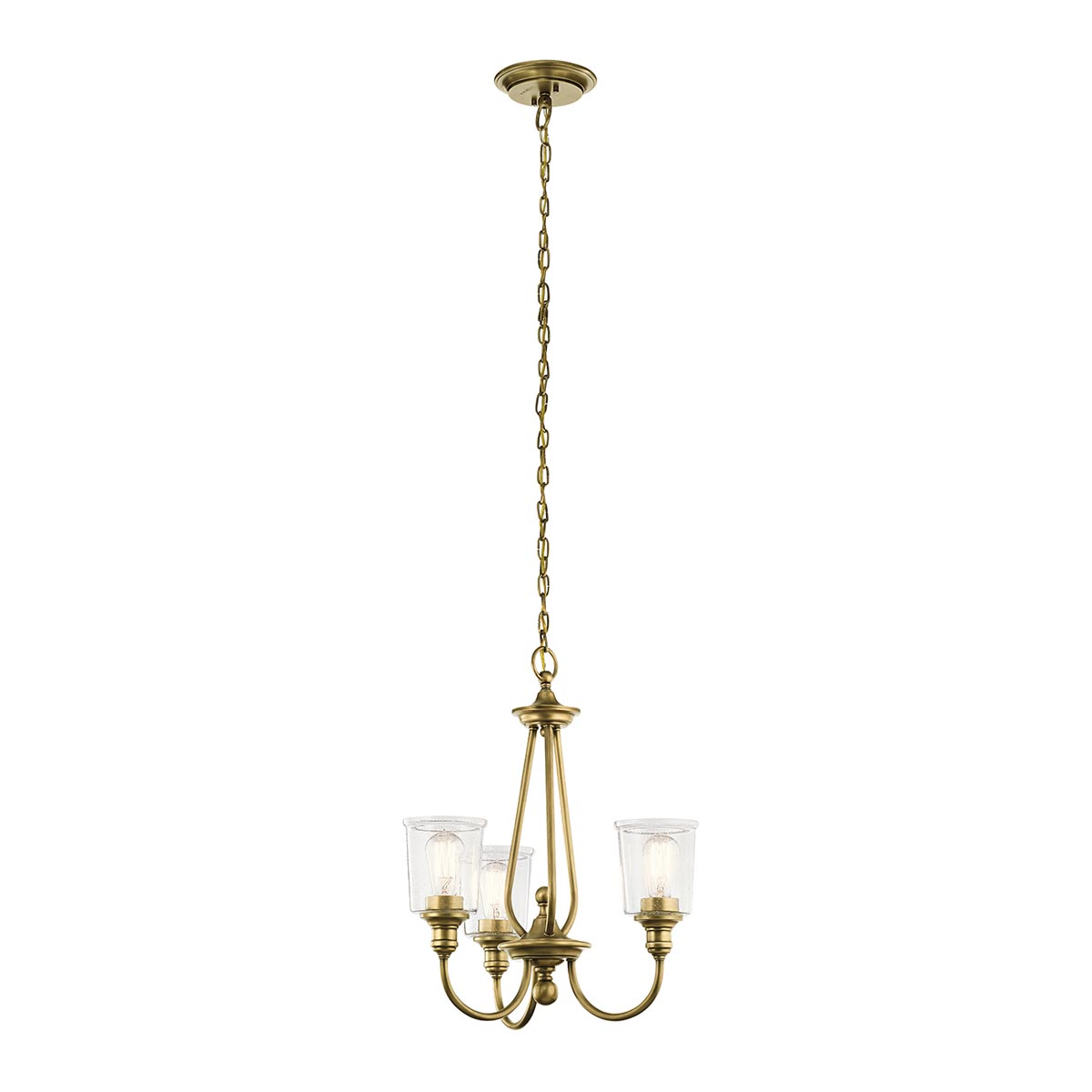 Lampa wisząca żyrandol - vintage (mosiądz, 56cm) do salonu sypialni łazienki (3xE27) Kichler (Waverly)