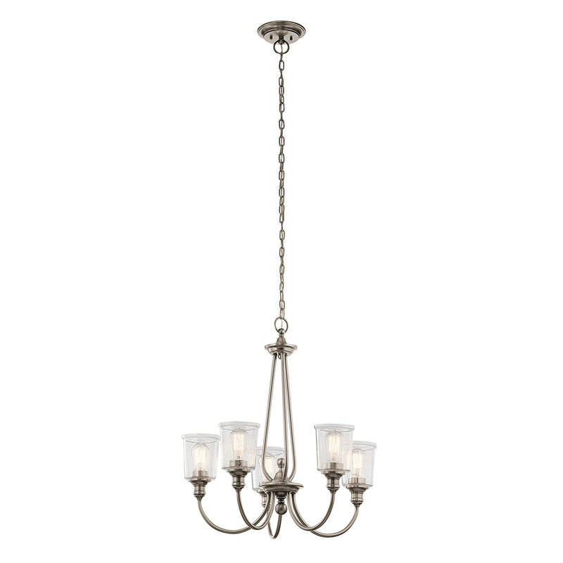 Lampa wisząca żyrandol - vintage (pewter, 66cm) do salonu sypialni łazienki (5xE27) Kichler (Waverly)