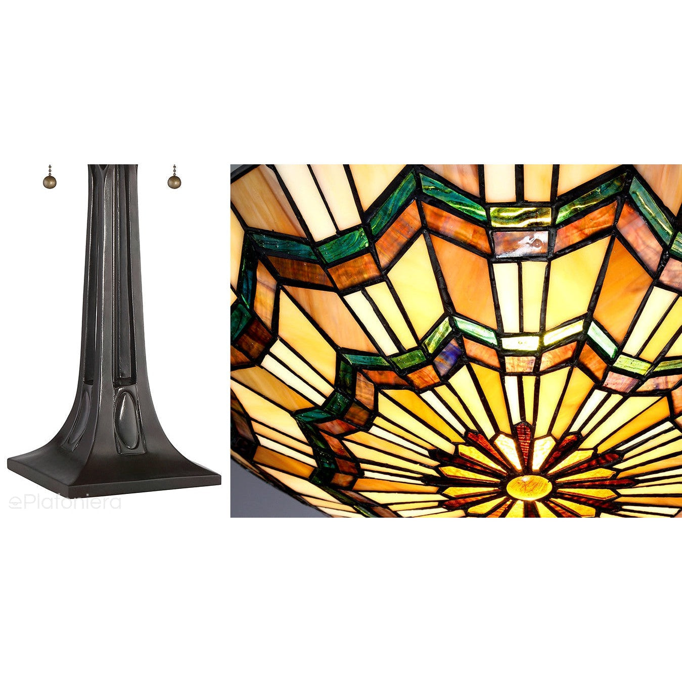 Lampa witrażowa stołowa Alcott, Quoizel
