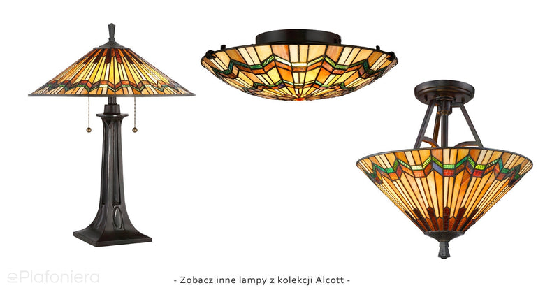 Lampa witrażowa stołowa Alcott, Quoizel