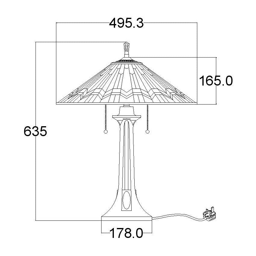 Lampa witrażowa stołowa Alcott, Quoizel