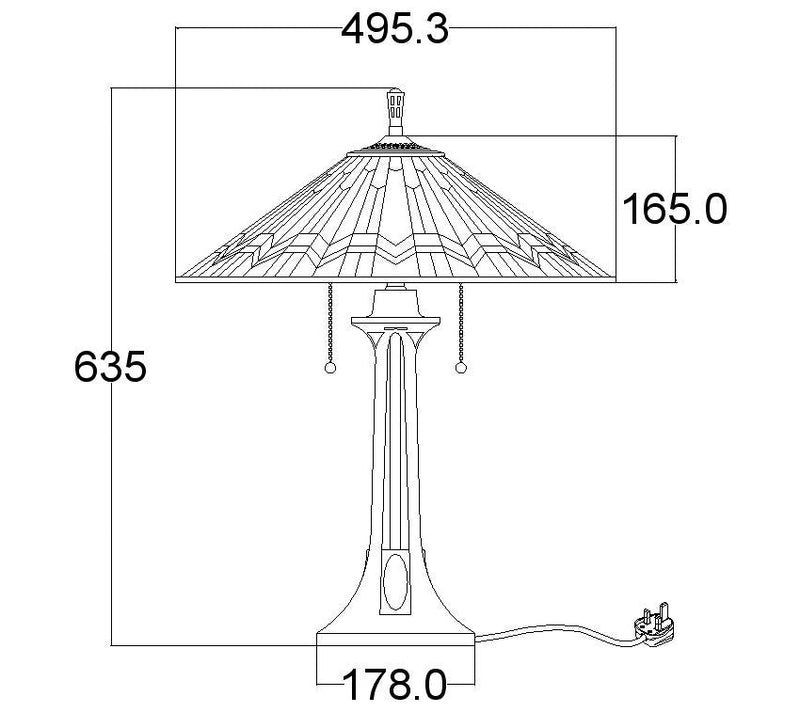 Lampa witrażowa stołowa Alcott, Quoizel