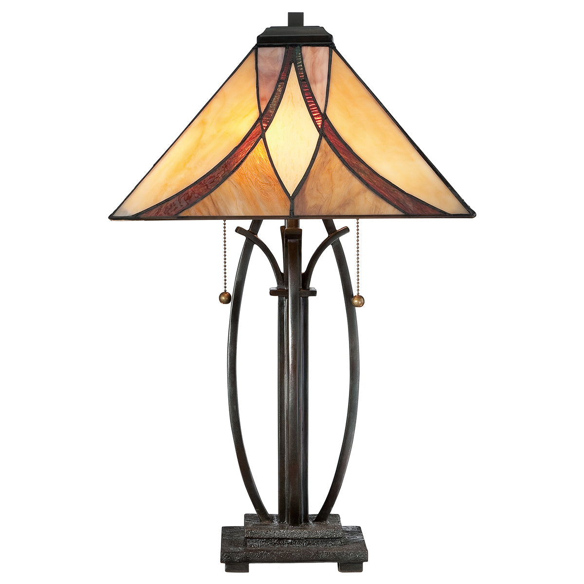 Lampa witrażowa Tiffany Asheville, Quoizel