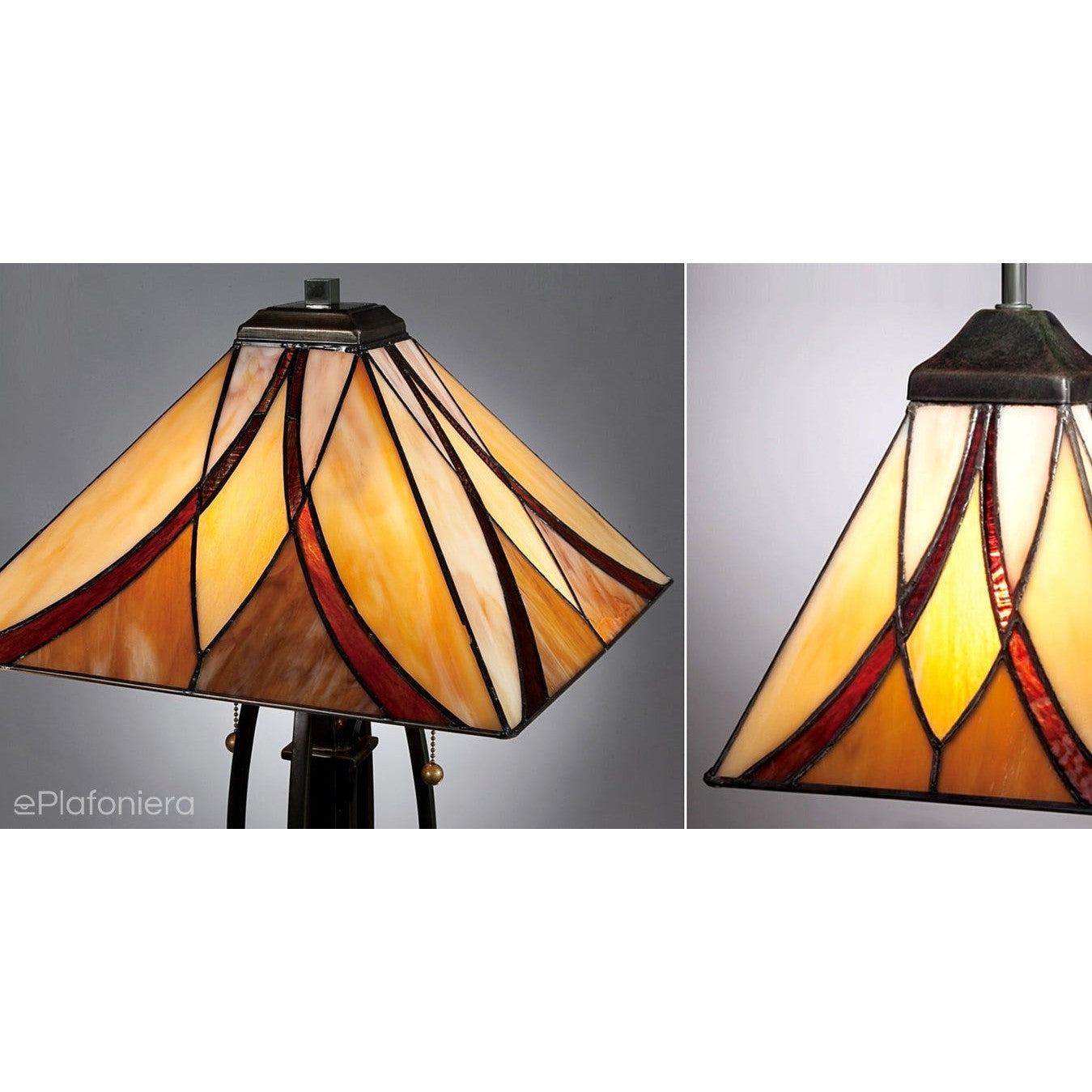 Lampa witrażowa Tiffany Asheville, Quoizel
