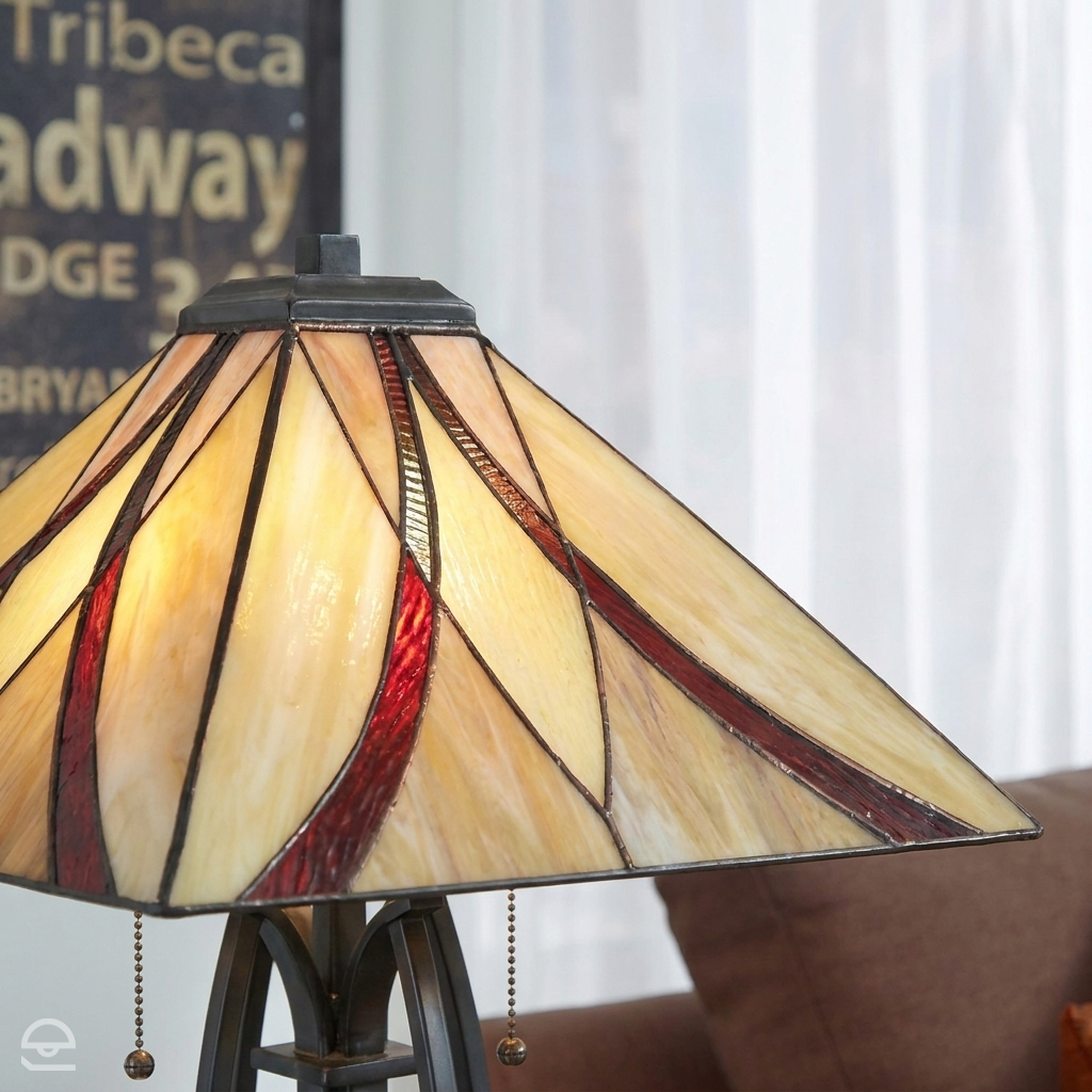 Lampa witrażowa Tiffany Asheville, Quoizel