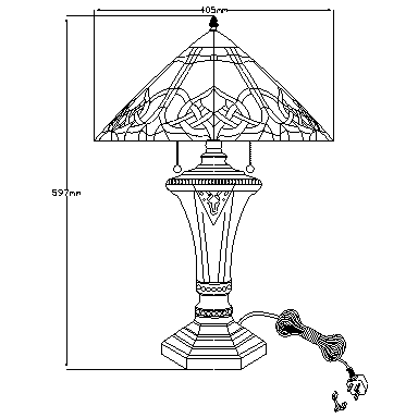 Lampa witrażowa Tiffany, Cambridge, Quoizel