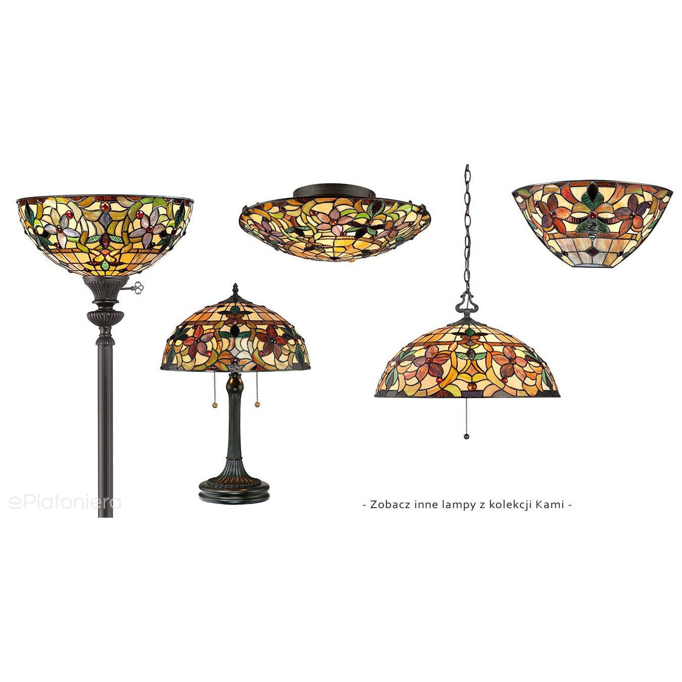 Lampa witrażowa Tiffany, Kami, Quoizel