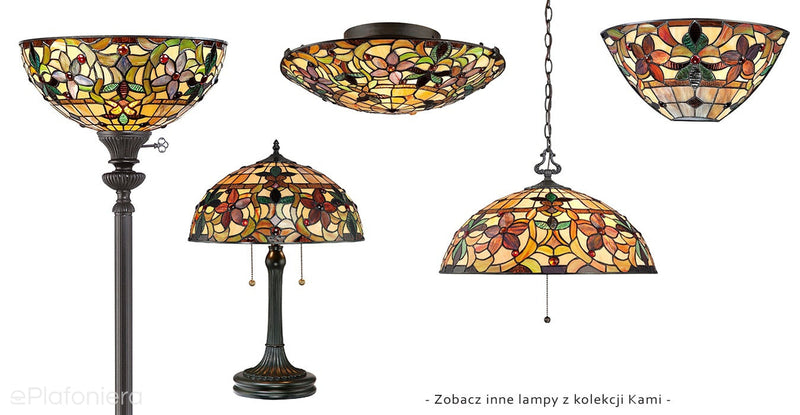 Lampa witrażowa Tiffany, Kami, Quoizel