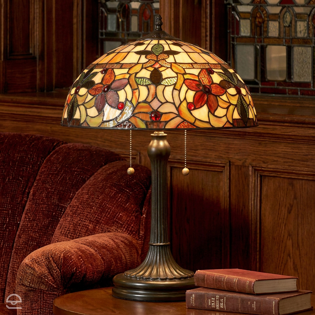 Lampa witrażowa Tiffany, Kami, Quoizel