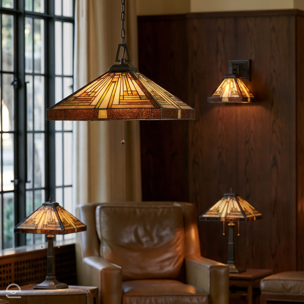 Lampa witrażowa Tiffany Stephen, Quoizel