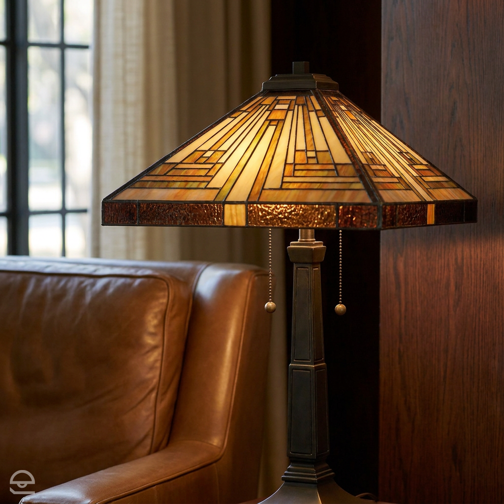 Lampa witrażowa Tiffany Stephen, Quoizel
