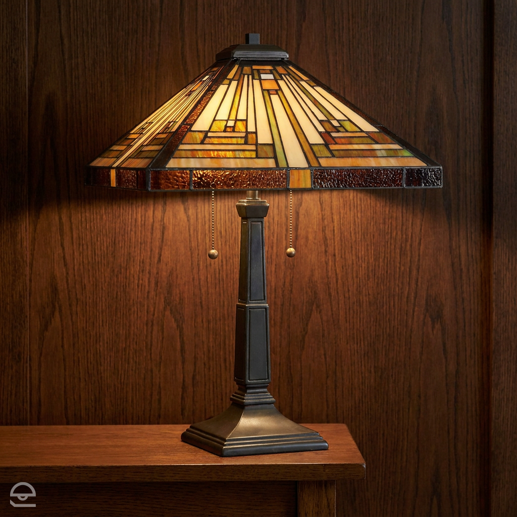 Lampa witrażowa Tiffany Stephen, Quoizel