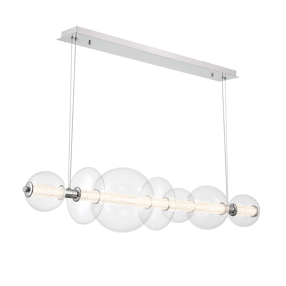 Lampa wyspowa Atomo - 7 źródeł światła - Polerowany chrom, Eurofase - ePlafoniera