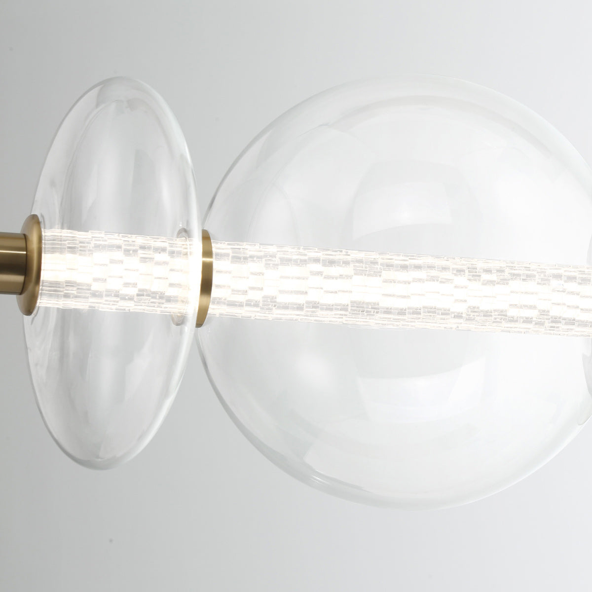 Lampa wyspowa Atomo - 7 źródeł światła - Szczotkowane złoto, Eurofase - ePlafoniera.pl