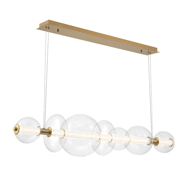 Lampa wyspowa Atomo - 7 źródeł światła - Szczotkowane złoto, Eurofase - ePlafoniera