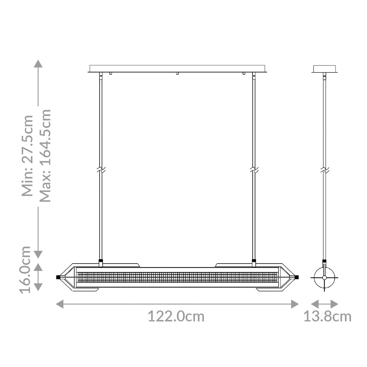 Lampa wyspowa Espada - Szczotkowane złoto, Eurofase - ePlafoniera.pl