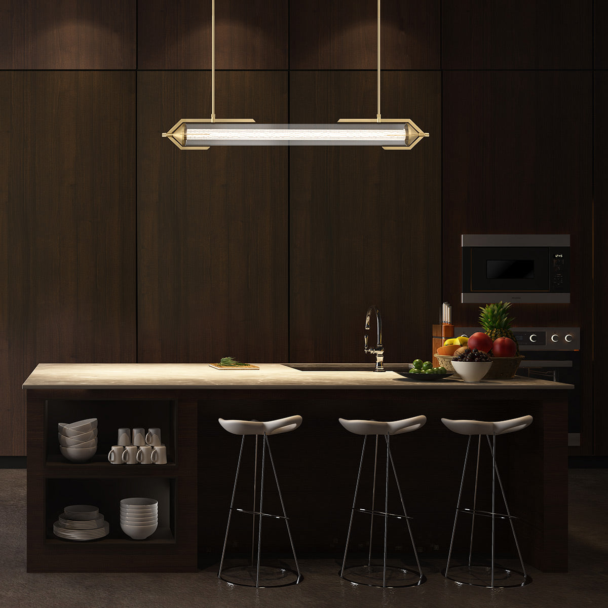 Lampa wyspowa Espada - Szczotkowane złoto, Eurofase - ePlafoniera.pl