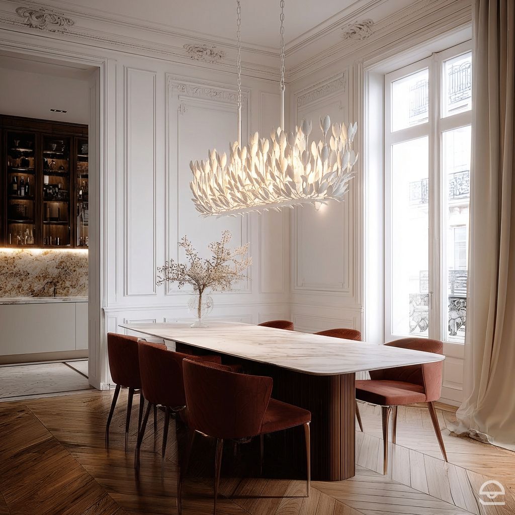 Lampa wyspowa Flora - 10 źródeł światła - Tynk strukturalny, Hinkley