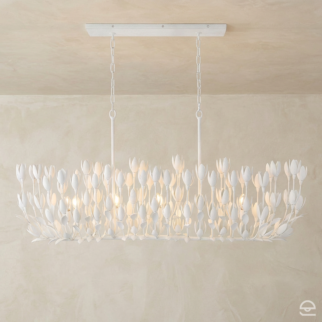 Lampa wyspowa Flora - 10 źródeł światła - Tynk strukturalny, Hinkley
