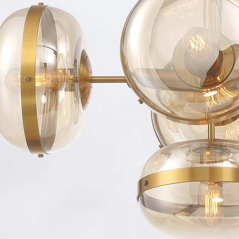 Lampa wyspowa Nottingham - 10 źródeł światła - Antyczny mosiądz, Eurofase - ePlafoniera.pl